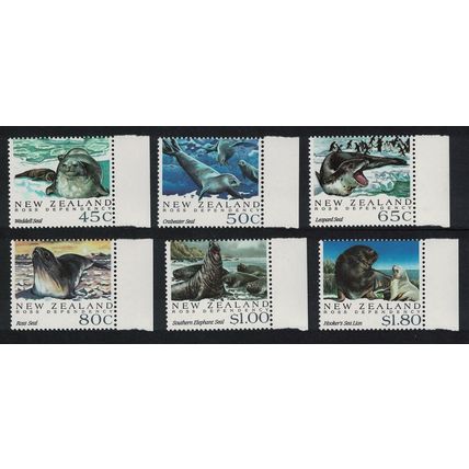 New Zealand Antarctic Seals 6v Margins 1992 MNH SG#1664-1669