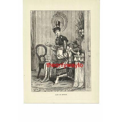 Lady Of Seville, Spain, Book Illustration (Print), c1880