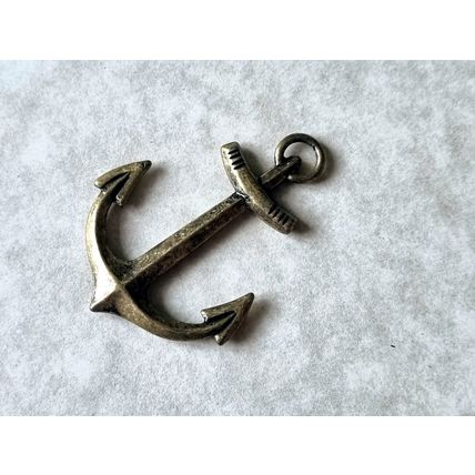 Ship Anchor Pendant in Bronzed Metal, Aged Patina Antique Style, Charm