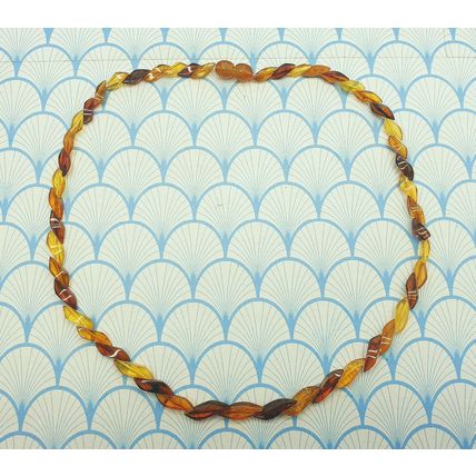 Vintage Natural Baltic Amber Polished Beaded Necklace