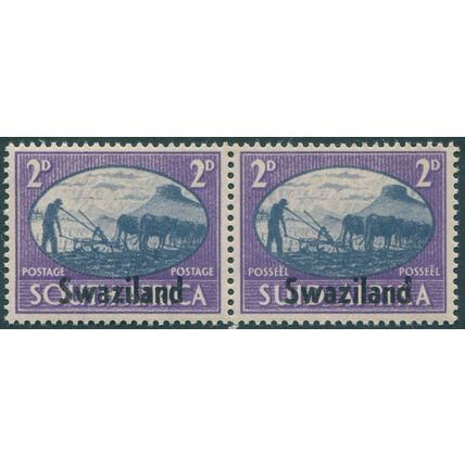 Swaziland 1945 2d slate-blue & violet Victory SG40 MNH pair