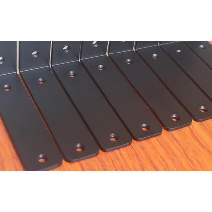 4 Pack - L 6" X H 4" X W1.5", 5Mm Thick Black L Shelf Bracket, Iron Shelf Bracke