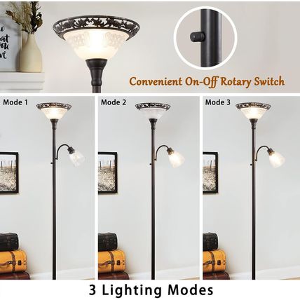 Floor Lamps for Living Room, 70" Floor Lamp Standing Torchiere Lamp with Etched