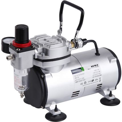 Timbertech Airbrush Kit with Compressor AS18-2K Basic Start Kit with Air Hose, C