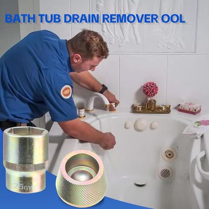 1.5" Bathtub Drain Remover Tool,Silver Plating Coating Tub Drain Extractor with