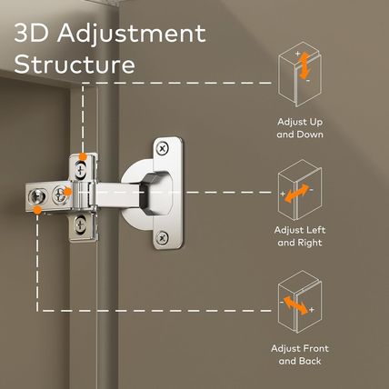 6 Pack Soft Close Cabinet Hinges 40Mm Cup 1-1/4 Inch Overlay Kitchen Cabinet Hin
