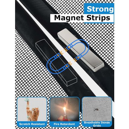 Innhom Magnetic Garage Door Screen for 1 Car Garage, 9X7 FT Double Door Magnetic