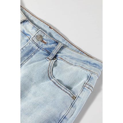 Beau Blue Light Wash Distressed High Waist Wide Leg Jeans