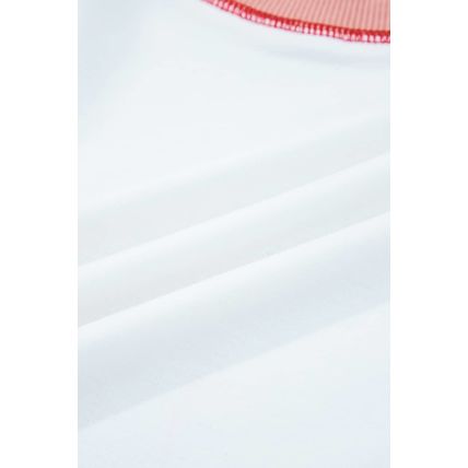 Red Stripe Colorblock Patchwork Contrast Stitching Oversize Sweatshirt