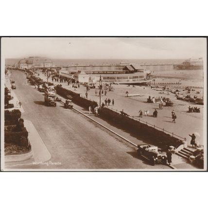 Worthing Parade, Sussex, 1929 - Milton RP Postcard