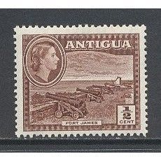 Antigua.SG120a 1/2c Fort James (Brown).Mounted Mint.SpringStampex15
