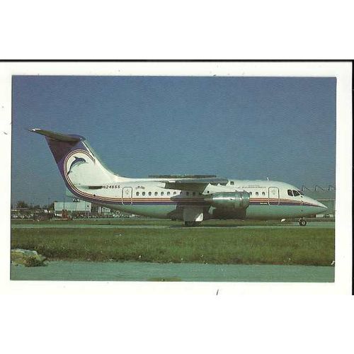 Aviation BRITISH CARIBBEAN BAe 146-100A Postcard by AeroGem (0704)