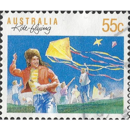 AUSTRALIA, SPORT, Kite-flying, blue 1989, 55c, #2