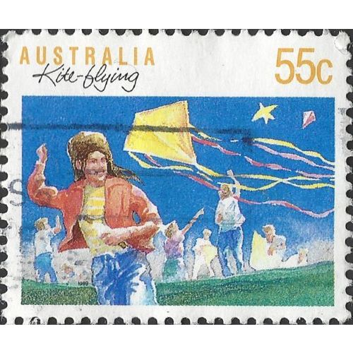 AUSTRALIA, SPORT, Kite-flying, blue 1989, 55c, #4