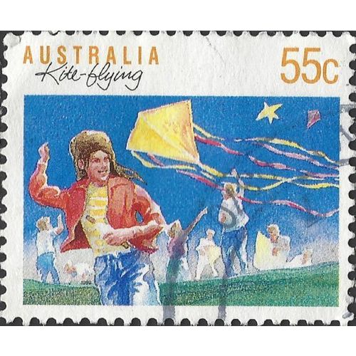 AUSTRALIA, SPORT, Kite-flying, blue 1989, 55c, #3