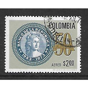 COLOMBIA 1973 2p BANKNOTE EMBLEM SG 1342 FINE USED