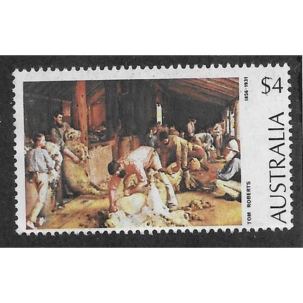 AUS 1974 $4.00 'SHEARING THE RAMS' FINE USED (EBID68-005)