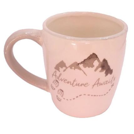 Adventure Awaits Mug Ceramic 10 CM Grey Handle Hand Wash Only Gift Tableware