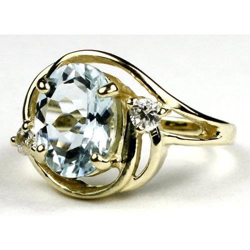 Aquamarine, 10KY Gold Ring, R021