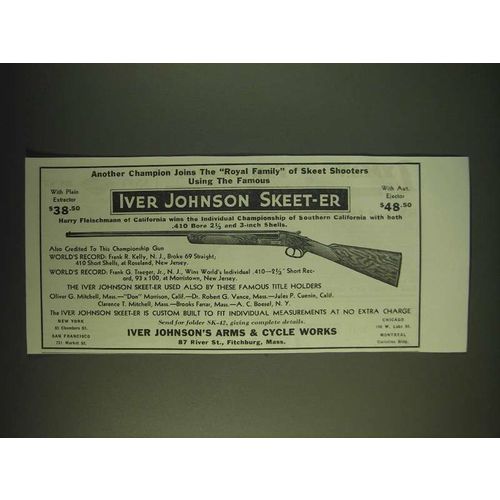 1935 Iver Johnson Skeet-er Gun Ad - Another champion joins the Royal Family