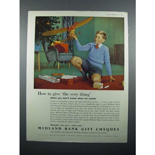 1957 Midland Bank Gift Cheques Ad - The Very Thing