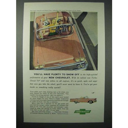 1958 Chevrolet Impala Convertible Car Ad - Show Off