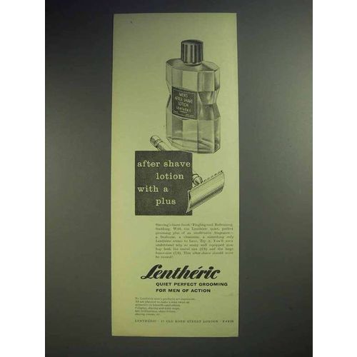 1958 Lentheric After Shave Lotion Ad - With A Plus
