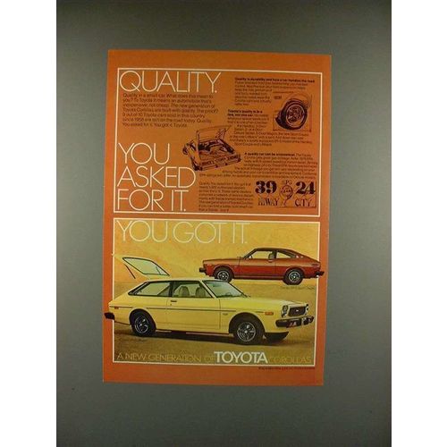 1976 Toyota Corolla SR-5 Sport Coupe, Liftback Car Ad!