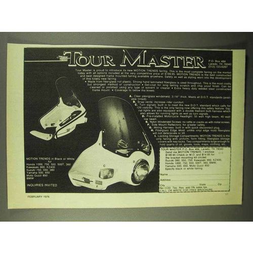 1976 Tour Master Motion Trends Fairing Ad