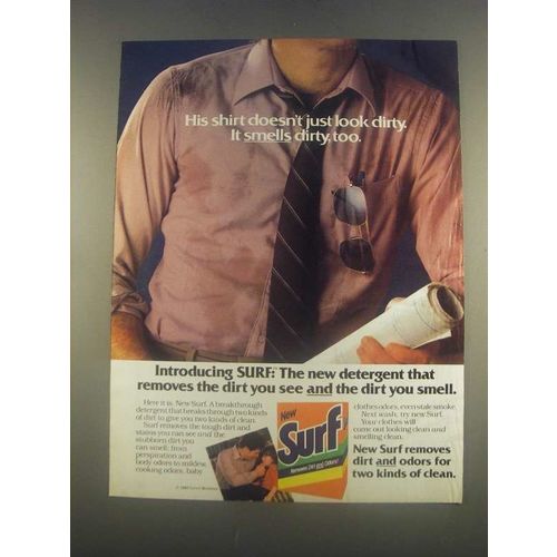 1985 Surf Laundry Detergent Ad - Smells Dirty
