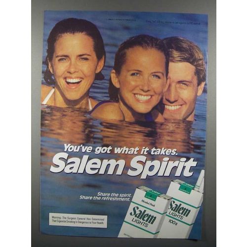 1985 Salem Cigarette Ad- Salem Spirit