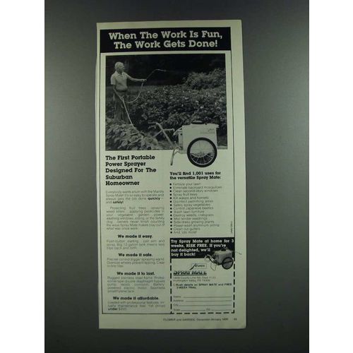 1986 Mantis Spray Mate Ad - When The Work Is Fun The Work Gets Done