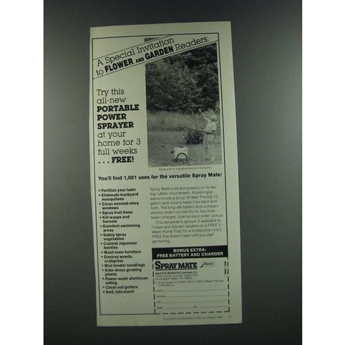 1986 Mantis Spray Mate Ad - A Special Invitation
