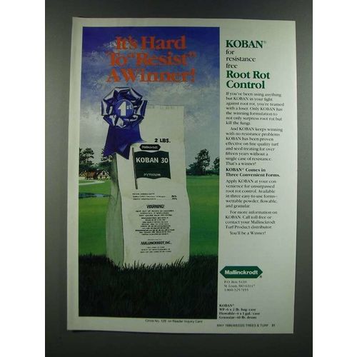 1986 Mallinckrodt Koban 30 Ad - It's Hard to Resist a Winner