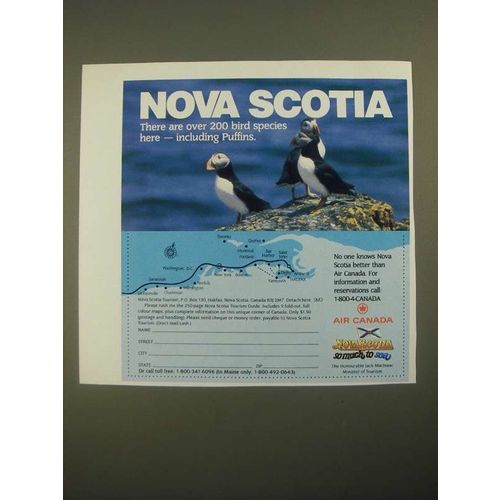 1987 Nova Scotia Canada Ad - Over 200 Bird Species Including Puffins