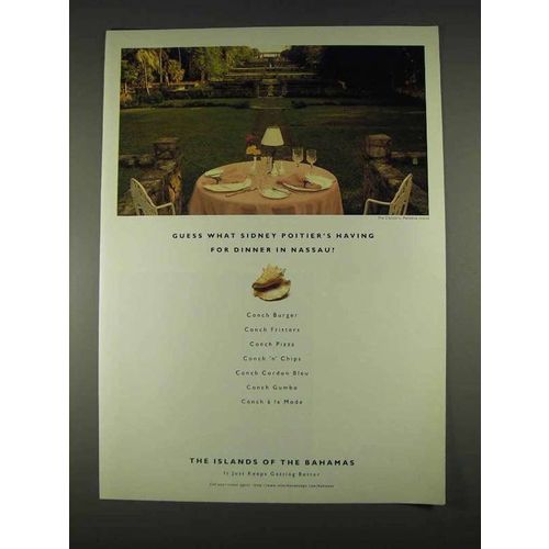 1996 Bahamas Tourism Ad - Sidney Poitier's Dinner