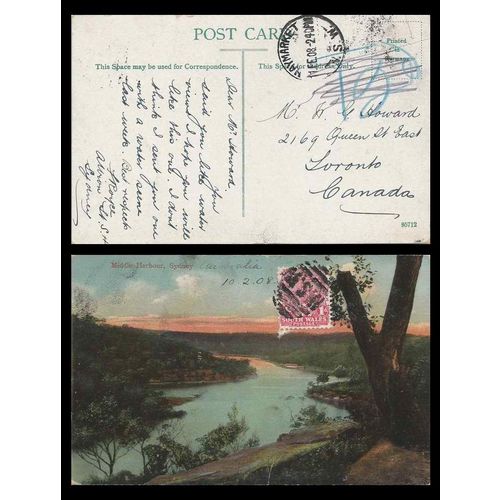 Australia NSW Postcard Haymarket to Canada 1908 with Due Markings