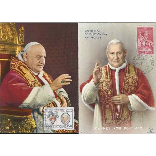 Vatican Papal Pope Lot of 3, 1958-79 Maximum Cards Italy