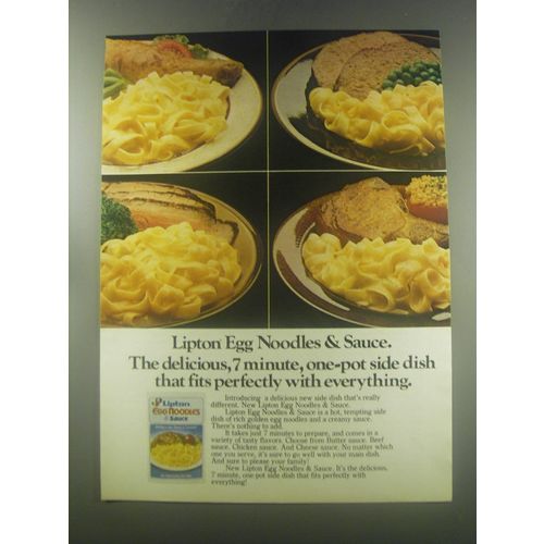 1980 Lipton Egg Noodles & Sauce Ad - The delicous, 7 minute, one-pot side dish