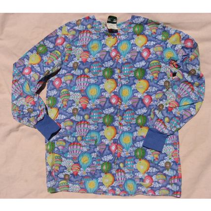 2 Scrub Tops S 42 Chest Blue Orange Prints Long sleeve Clearance