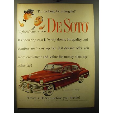 1950 De Soto Cars Ad - I'm looking for a bargain