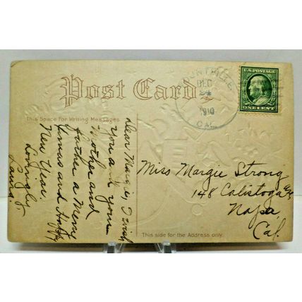 1910 Santa Claus Embossed Postcard Toys Horse Doll Watch Basketball Drums (A6)