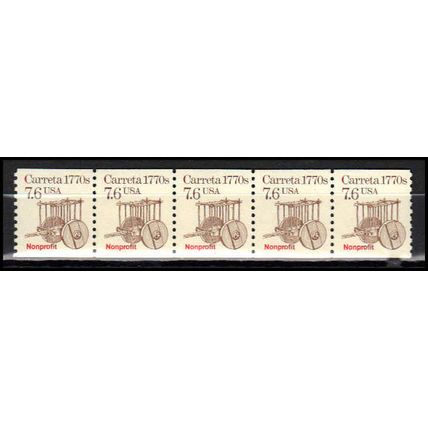 2255 7.6c Carreta Fine MNH Dry Gum PNC 1/5 X2963