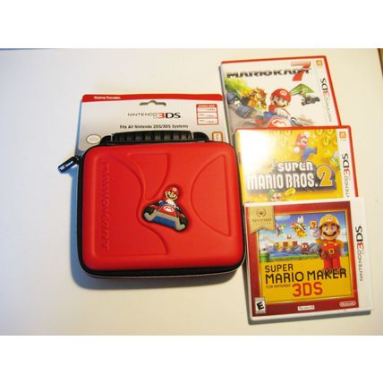 Red Nintendo New 3ds XL w Mario Kart & More!