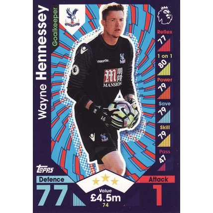 Match Attax 2016/2017 74 Wayne Hennessey Crystal Palace