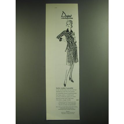 1974 Draper's Two-Piece Fashion Ad - Serbin makes it possible