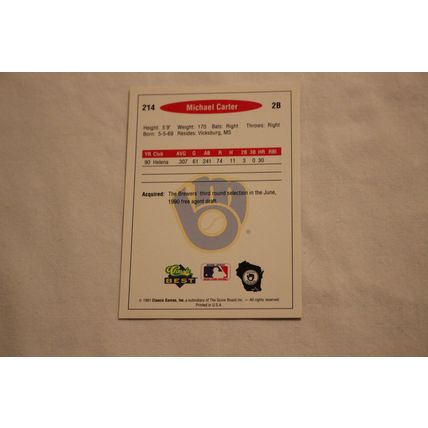 Michael Carter 1991 Classic Best NO. 214