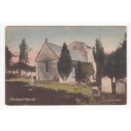 1914 Studland Single Ring Postmark on Postcard