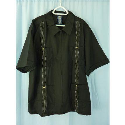 John Blair XLG Men's Shirt 4 pocket Full Zipper Front NWOT Black