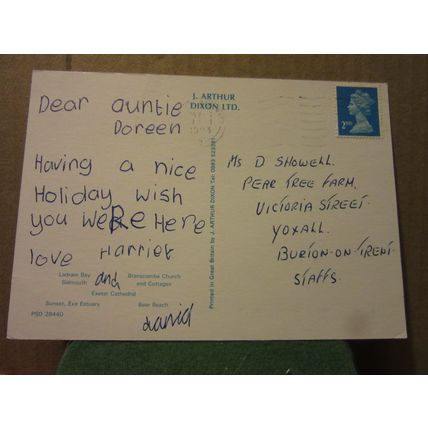 multiview, EAST DEVON county used postcard by J. Arthur Dixon 1993 pm =